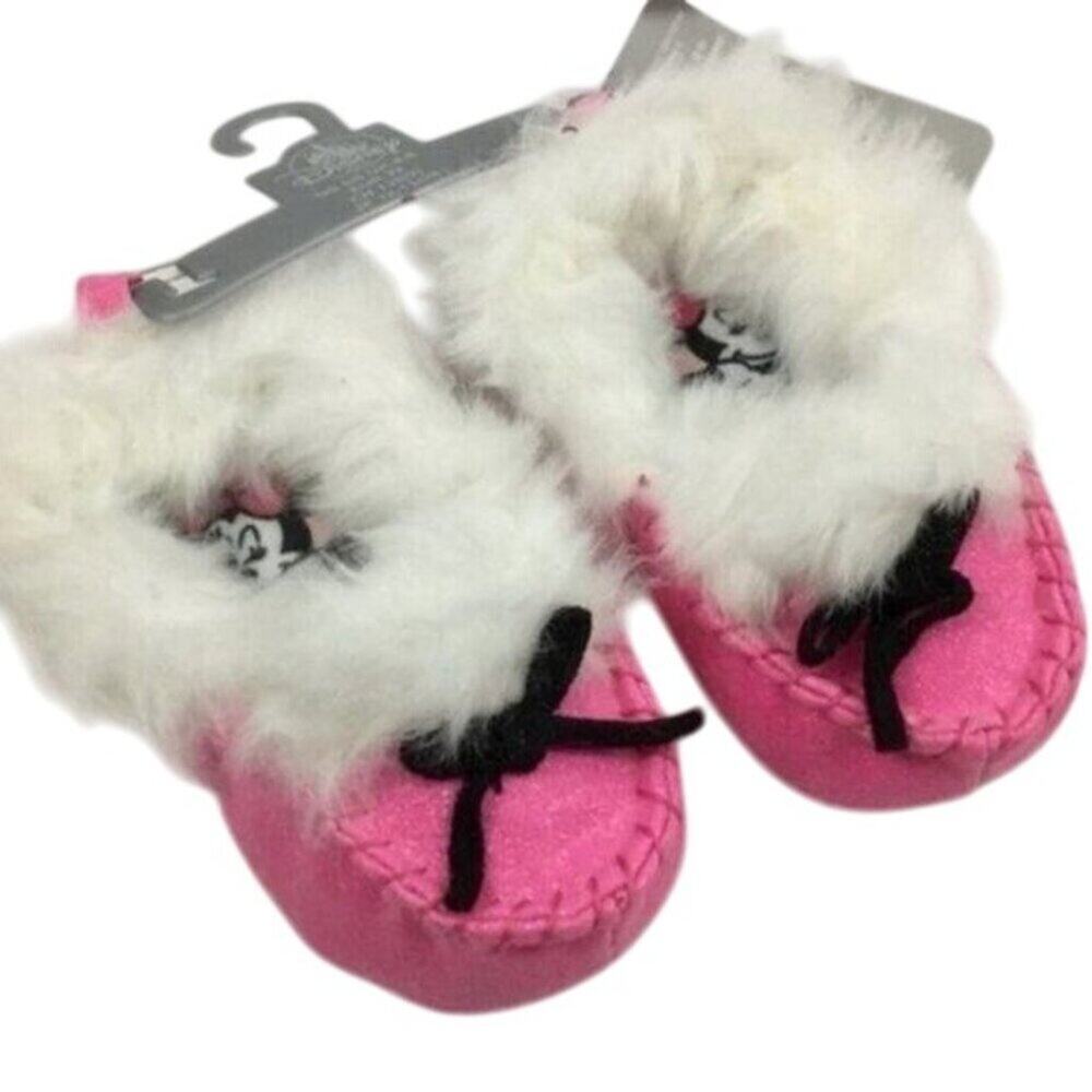 Disney Store Minnie Mouse Little Girls Infant Baby Size 5/6 Slippers